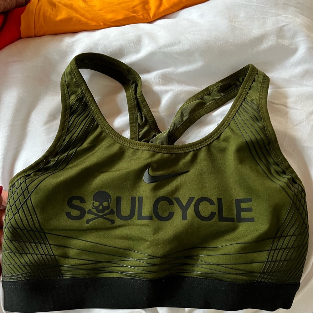 Army Green Soulcycle x Nike Sports Bra
